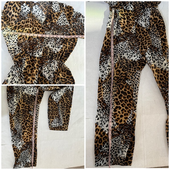 Vintage Short Sleeve Animal Print Jumpsuit by Caron of Chicago size Small/Medium - Picture 13 of 13